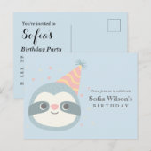 slet, schattige sloep, dierlijk voorbeeld uitnodiging briefkaart (Voorkant / Achterkant)