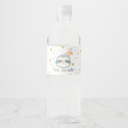 slet, schattige sloep, dierlijk voorbeeld waterfles etiket (Voorkant)