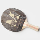 Sleten Planken Monogram & Naam Overlay Tafeltennisbatje (Zijkant)
