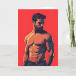 Sletterig in het rood gay wenskaart kaart