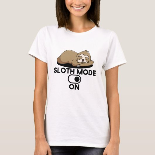 Sleuf aan - Cute Funny Lazy T-shirt (Voorkant)