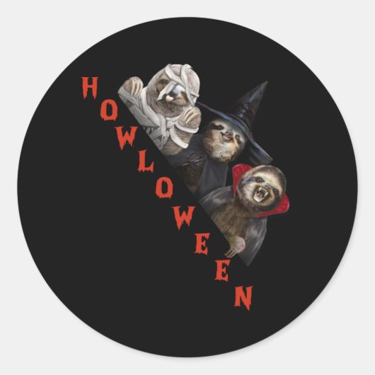 Sleuf - Aangepast, Happy Halloween Shirt sleuf - G Ronde Sticker (Voorkant)