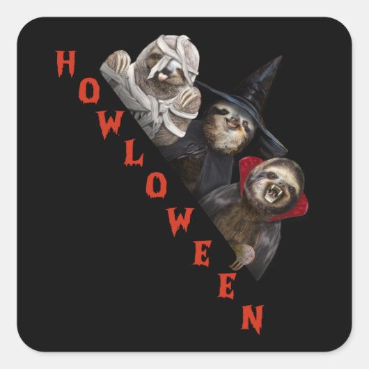 Sleuf - Aangepast, Happy Halloween Shirt sleuf - G Vierkante Sticker (Voorkant)