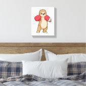 Sleuf als Boxer met Boxing-handschoenen Canvas Afdruk (Insitu (Slaapkamer))