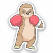 Sleuf als Boxer met Boxing-handschoenen Sticker (Voorkant)
