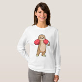 Sleuf als Boxer met Boxing-handschoenen T-shirt (Voorkant volledig)