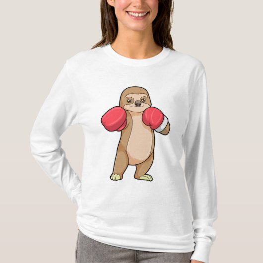 Sleuf als Boxer met Boxing-handschoenen T-shirt (Voorkant)