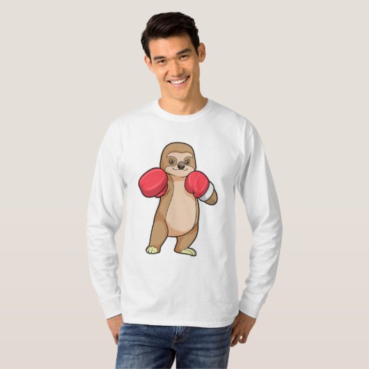 Sleuf als Boxer met Boxing-handschoenen T-shirt (Voorkant volledig)