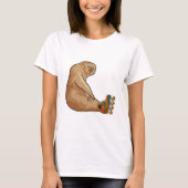 Sleuf als gealigneerd skater met gealigneerde scha t-shirt (Voorkant)