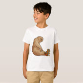 Sleuf als gealigneerd skater met gealigneerde scha t-shirt (Voorkant volledig)