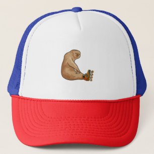 Sleuf als gealigneerd skater met gealigneerde scha trucker pet