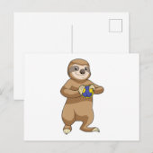 Sleuf als handbalspeler met handbal briefkaart (Voorkant / Achterkant)