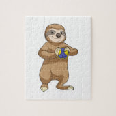 Sleuf als handbalspeler met handbal legpuzzel (Verticaal)