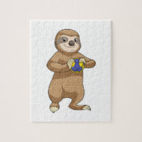 Sleuf als handbalspeler met handbal