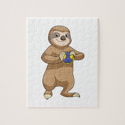 Sleuf als handbalspeler met handbal legpuzzel (Verticaal)
