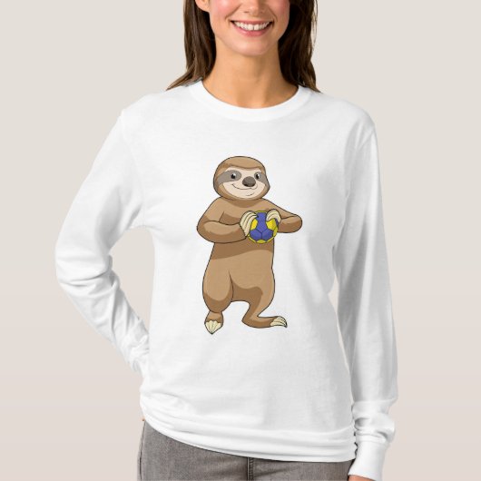 Sleuf als handbalspeler met handbal t-shirt (Voorkant)