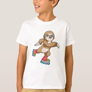 Sleuf als Skater met gealigneerde schaatsen T-shirt