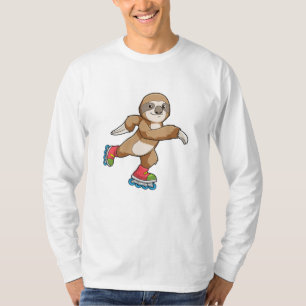 Sleuf als Skater met gealigneerde schaatsen T-shirt