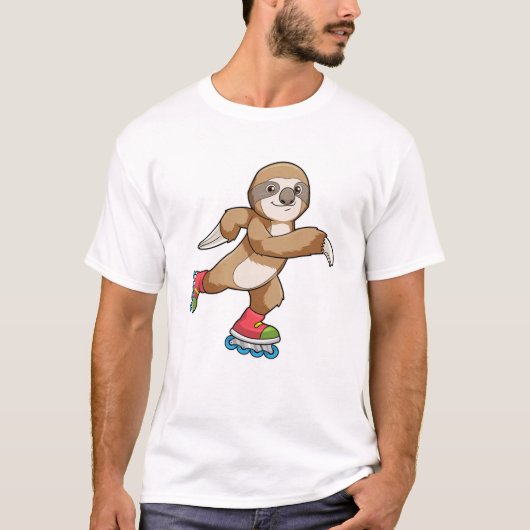 Sleuf als Skater met gealigneerde schaatsen T-shirt (Voorkant)