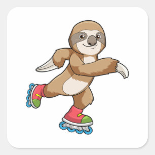 Sleuf als Skater met gealigneerde schaatsen Vierkante Sticker