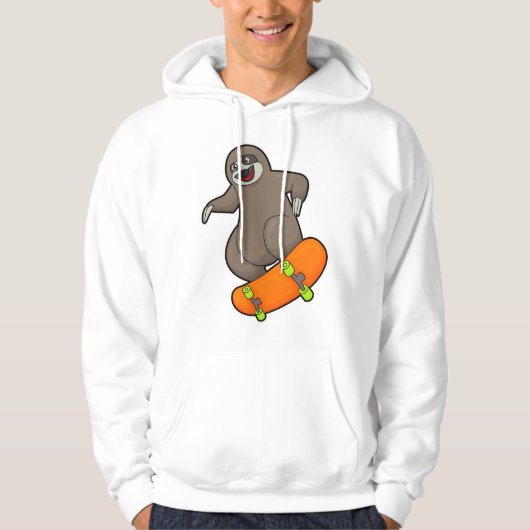 Sleuf als Skater met skateboard Hoodie (Voorkant)
