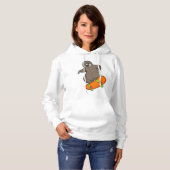 Sleuf als Skater met skateboard Hoodie (Voorkant volledig)