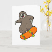 Sleuf als Skater met skateboard Kaart (Gele Bloem)