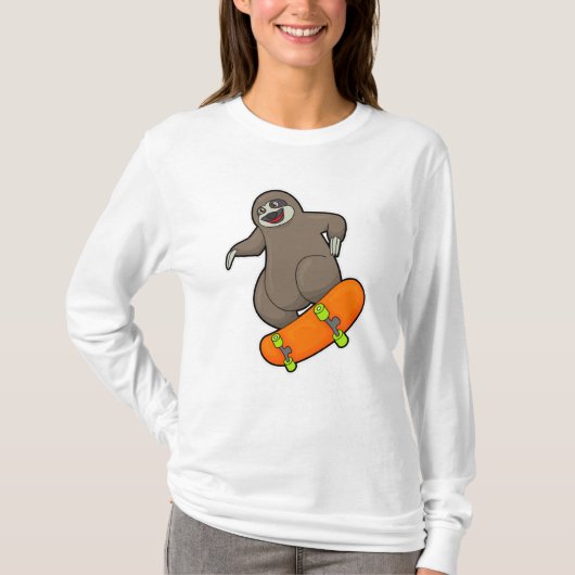 Sleuf als Skater met skateboard T-shirt (Voorkant)