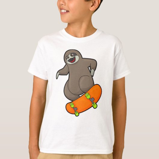Sleuf als Skater met skateboard T-shirt (Voorkant)