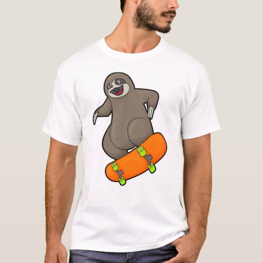 Sleuf als Skater met skateboard T-shirt (Voorkant)