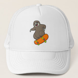 Sleuf als Skater met skateboard Trucker Pet