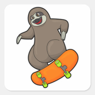 Sleuf als Skater met skateboard Vierkante Sticker
