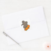 Sleuf als Skater met skateboard Vierkante Sticker (Envelop)