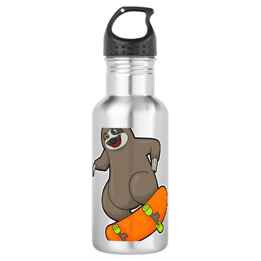 Sleuf als Skater met skateboard Waterfles (Voorkant)
