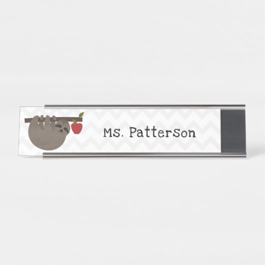 Sleuf Apple Tree Leraar-naamplaat Bureau Naambordje (Voorkant)