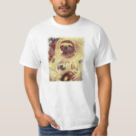 Sleuf-astronaut met drukke stijl t-shirt