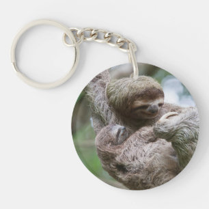Sleuf Baby met moeder die van een boom hangt Sleutelhanger