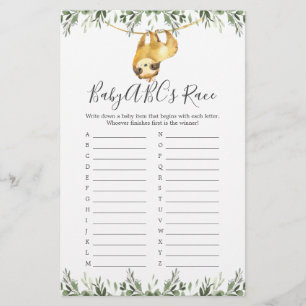 Sleuf Baby shower ABC's Race Game