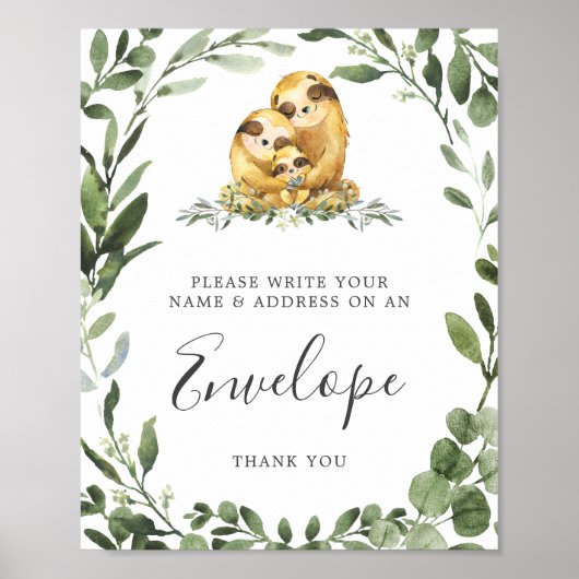 Sleuf Baby shower adres envelopteken Poster (Voorkant)