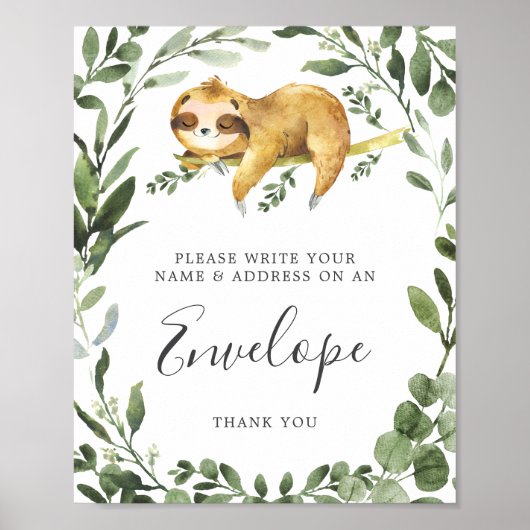 Sleuf Baby shower adres envelopteken Poster (Voorkant)