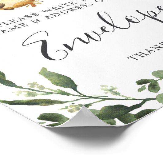 Sleuf Baby shower adres envelopteken Poster (Hoek)