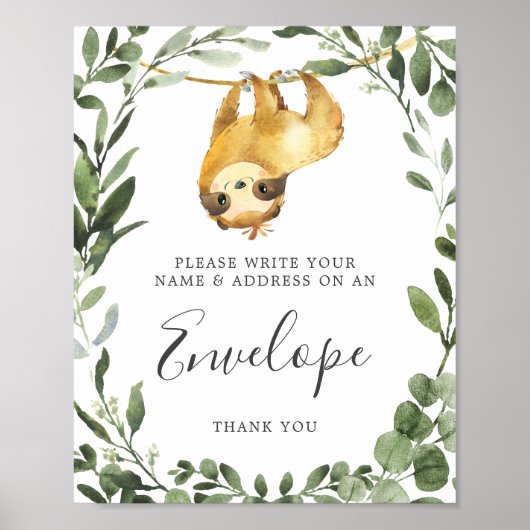 Sleuf Baby shower adres envelopteken Poster (Voorkant)