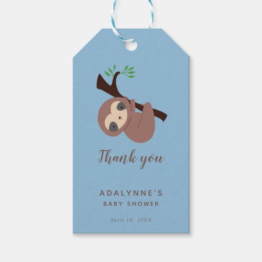 Sleuf Baby shower Bedankt voor het script Eenvoudi Cadeaulabel (Voorkant)