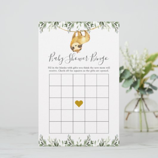 Sleuf Baby shower Bingo Game (Staand voorkant)