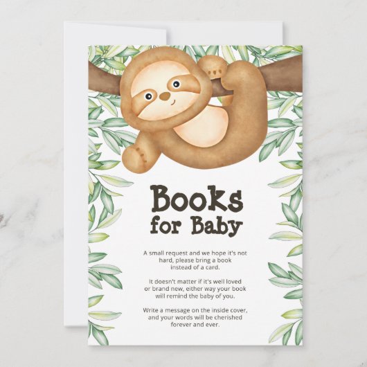 Sleuf Baby shower Book Request Enclosure Card Kaart (Voorkant)