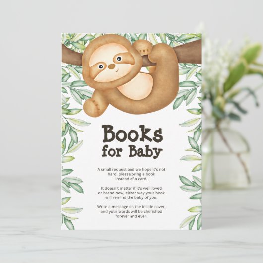 Sleuf Baby shower Book Request Enclosure Card Kaart (Staand voorkant)