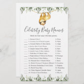 Sleuf Baby shower Celebrity Baby Names Game (Voorkant / Achterkant)