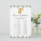 Sleuf Baby shower Dierbebossingsspel (Staand voorkant)