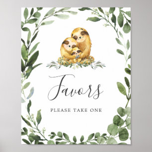 Sleuf Baby shower Favors Sign Poster