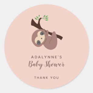 Sleuf Baby shower Genderneutraal handschrift Ronde Sticker